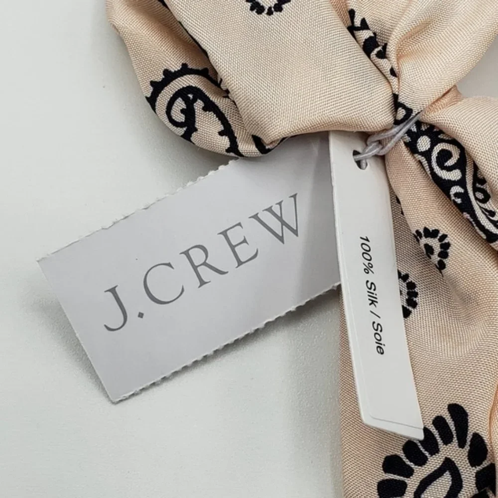 J. Crew Oversized Silk Scrunchie in Paisley Pink
